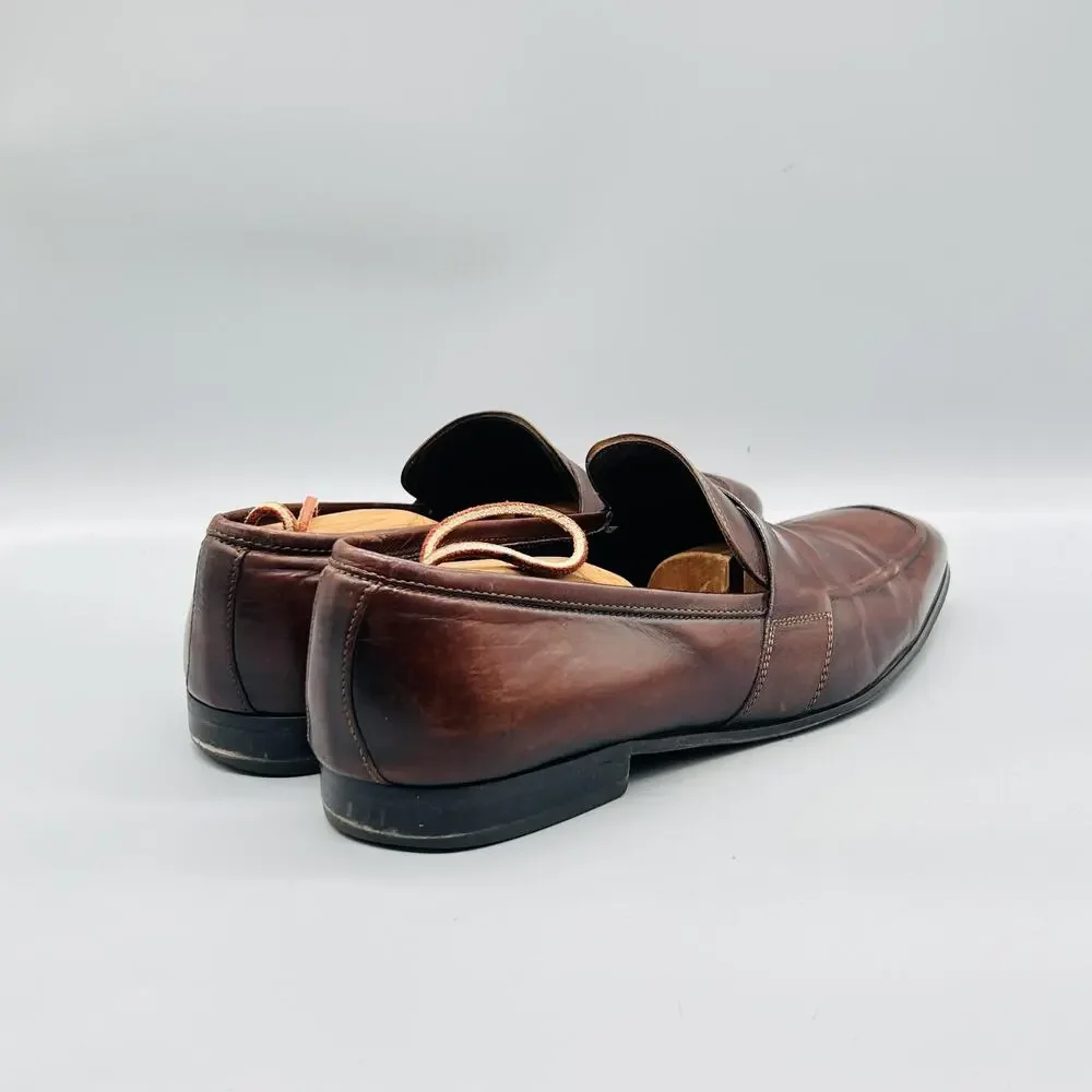 To Boot New York Shoes Mens 11 Brown Leather Adam Derrick Penny Loafers Dress